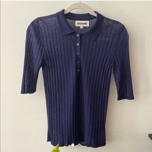Rita Row rib knit polo top